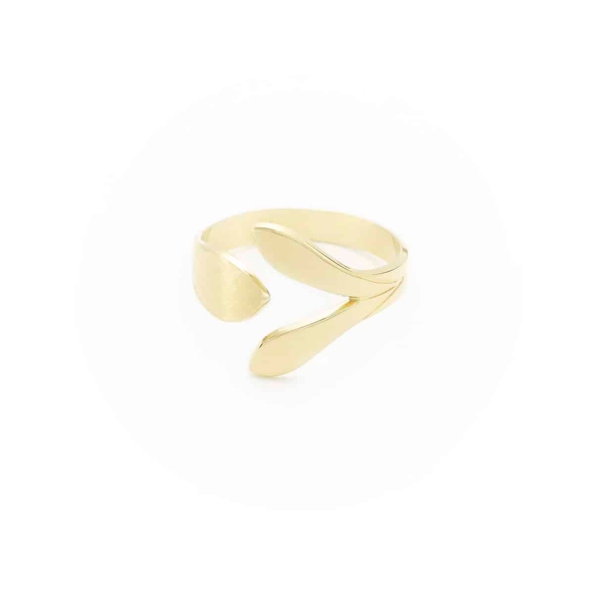 Bague ajustable dorée, ouverte