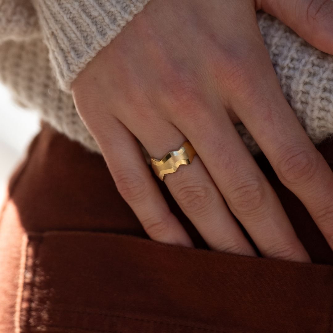 Bague HEIDI 4 Bague Heidi dorée portée