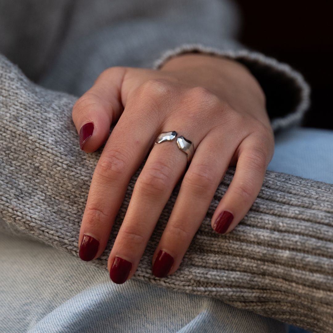 Bague HEIDI 3 Bague Heidi argent portée