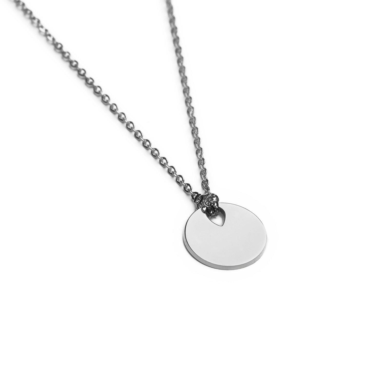 Collier médaille small à graver en argent