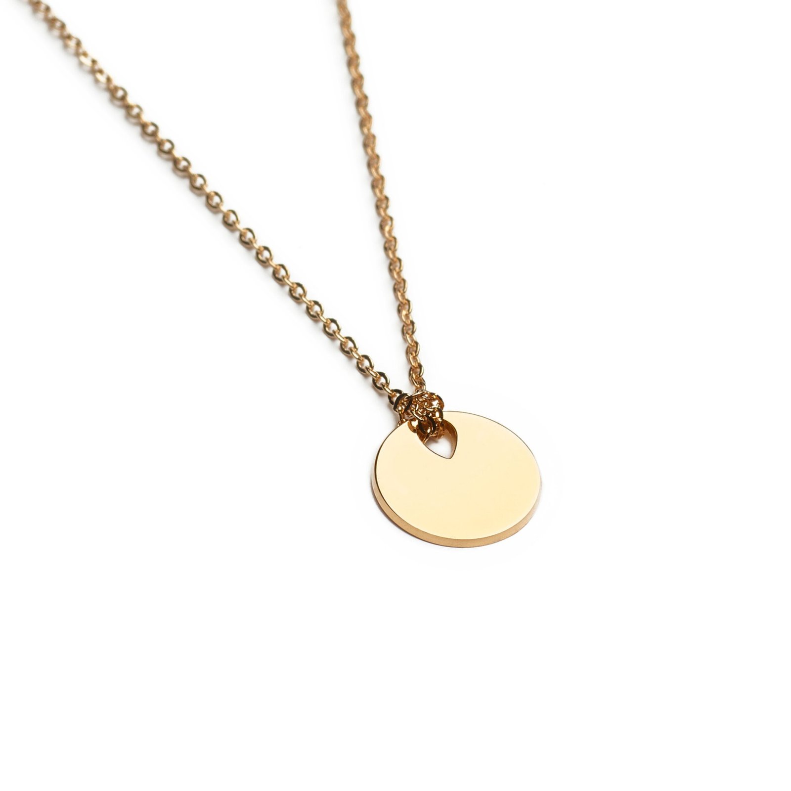 Collier MÉDAILLE Small à graver en plaqué or