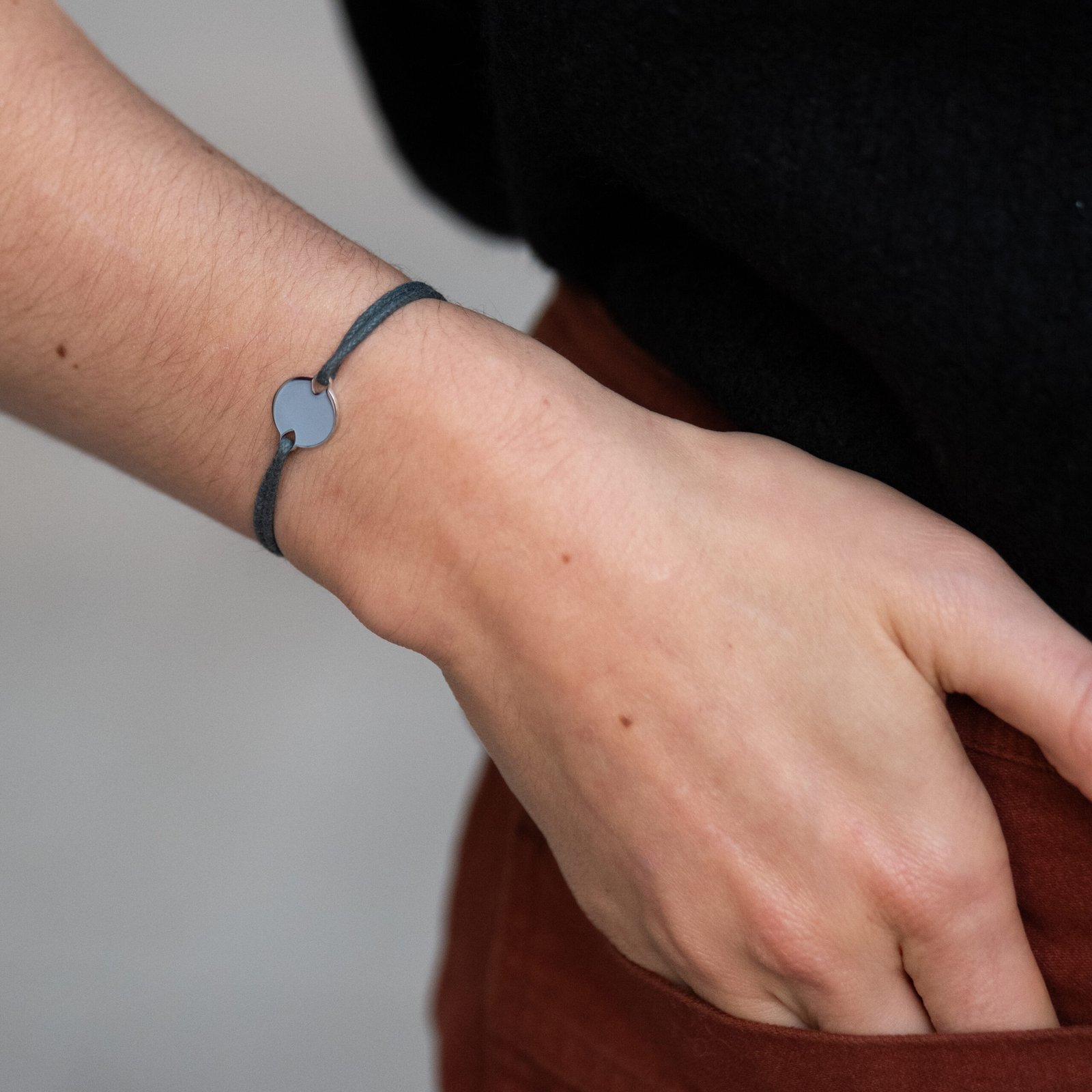 Bracelet médaille à graver en argent